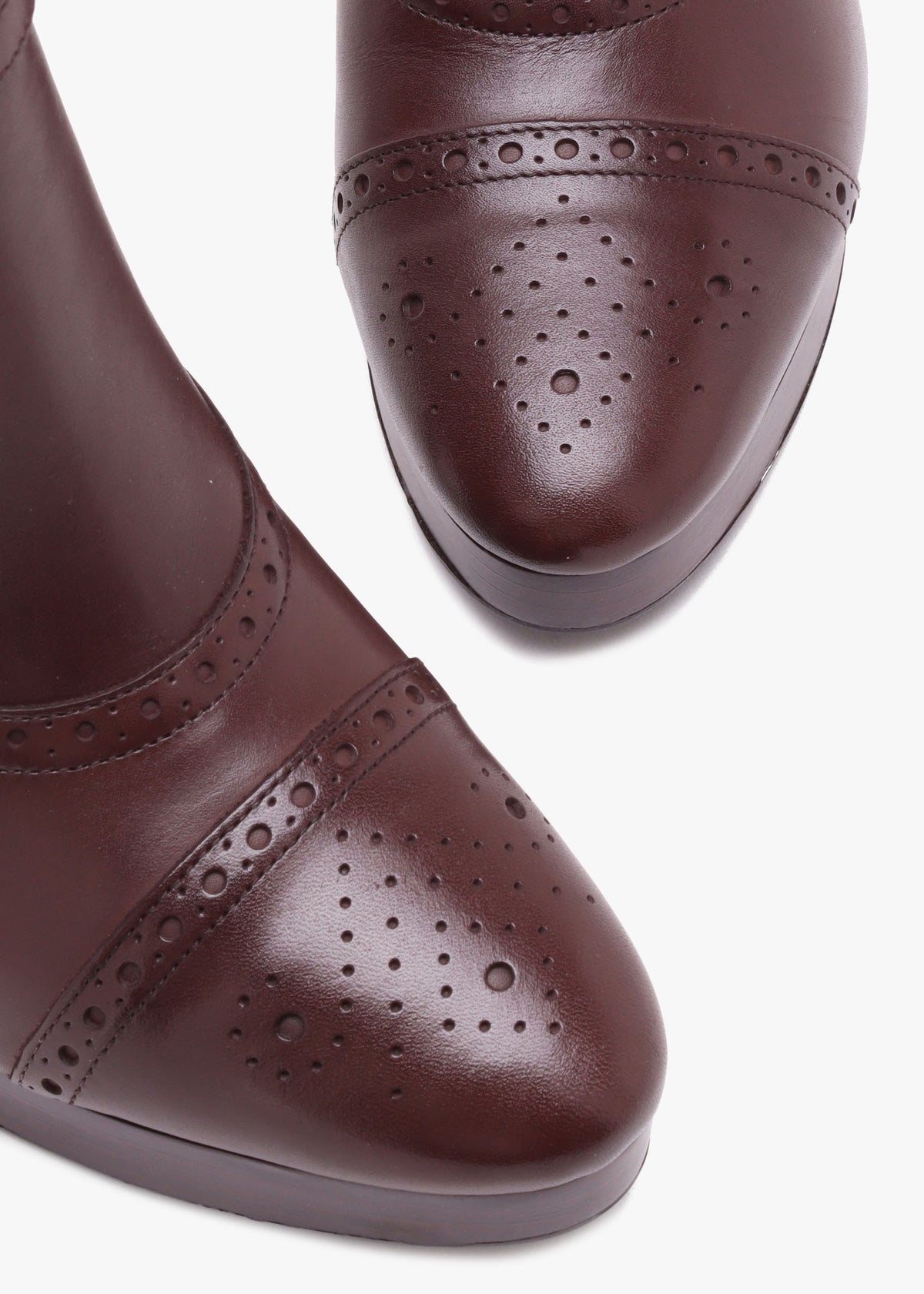 McKinsey Brown Leather Platform High Heel Ankle Boots