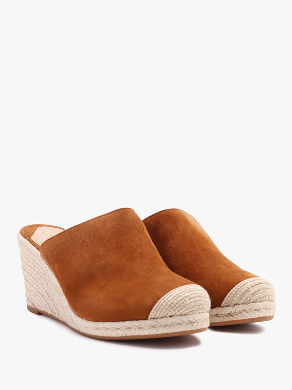 Pennie Brown Suede Blackless Wedge Espadrilles