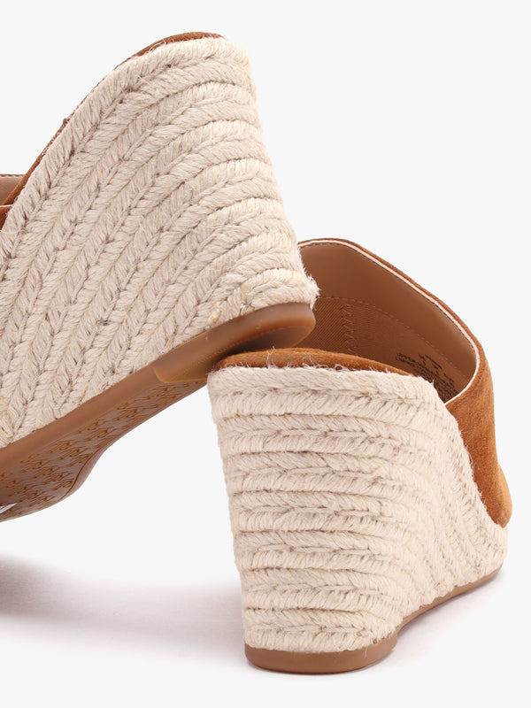 Pennie Brown Suede Blackless Wedge Espadrilles