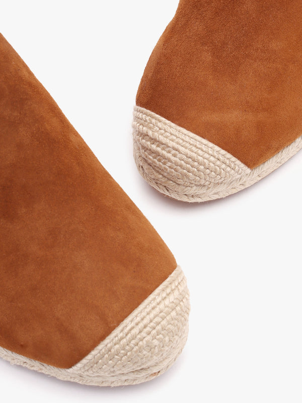 Pennie Brown Suede Blackless Wedge Espadrilles
