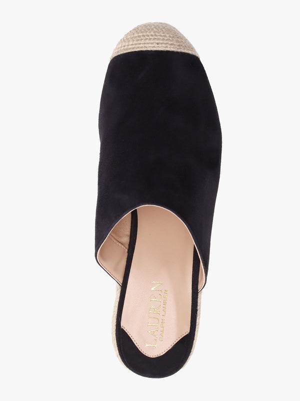 Pennie Black Suede Blackless Wedge Espadrilles