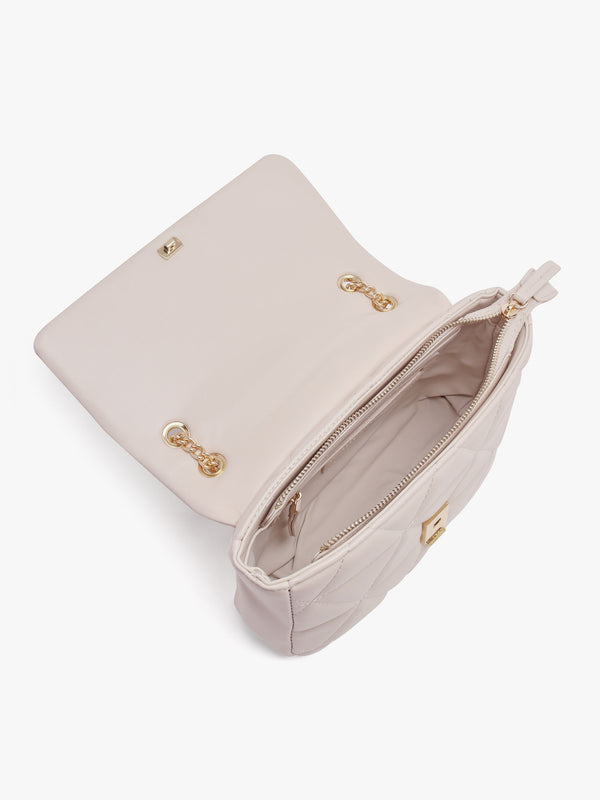 Carnaby Ecru Quilted Shoulder Bag