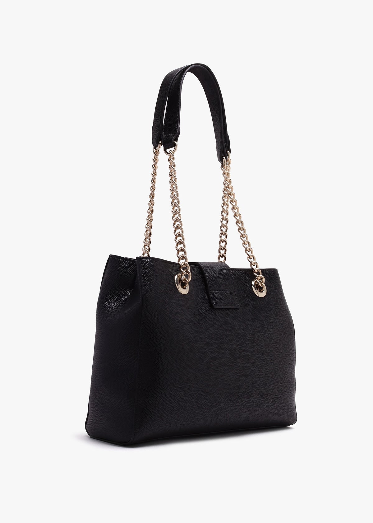 Divina Black Pebbled Tote Bag