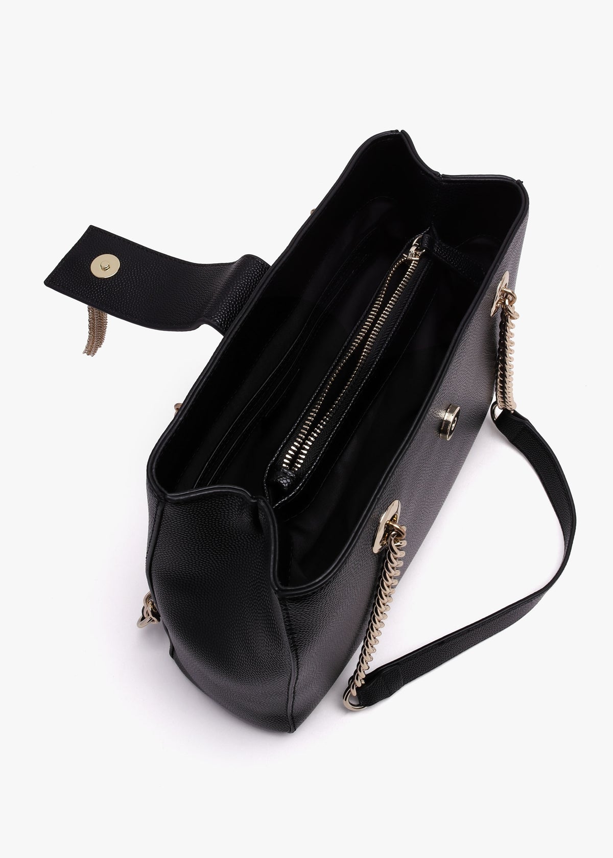 Divina Black Pebbled Tote Bag
