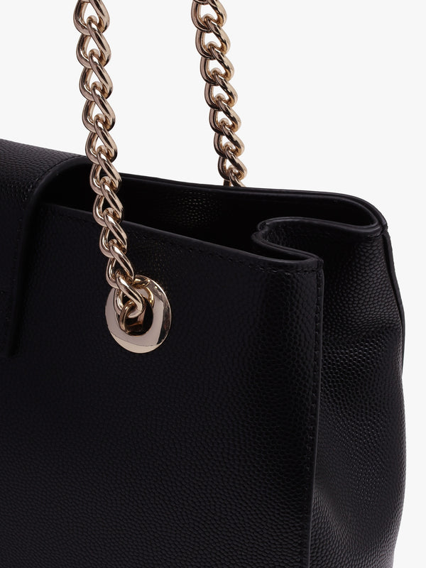 Divina Black Pebbled Tote Bag