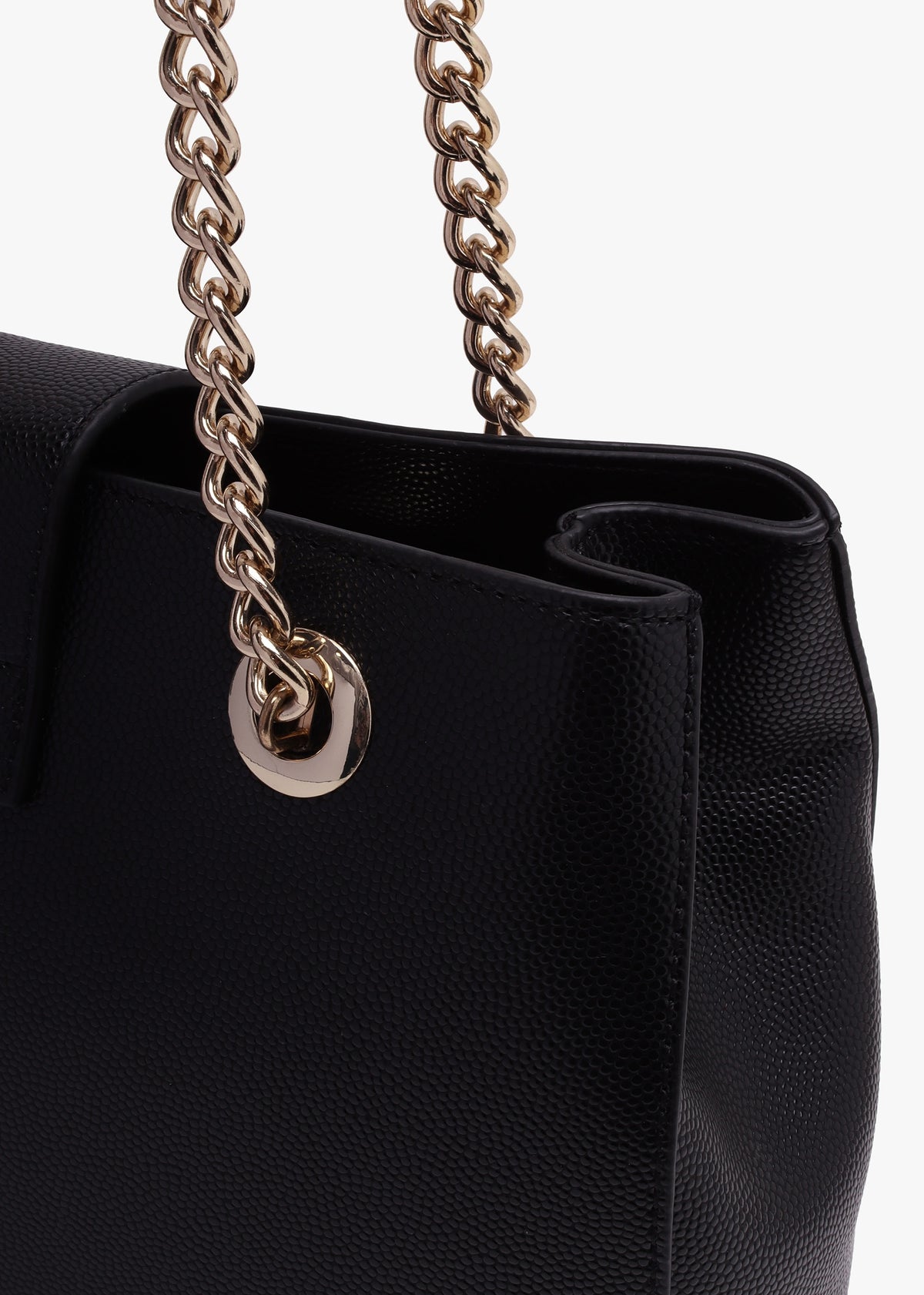 Divina Black Pebbled Tote Bag