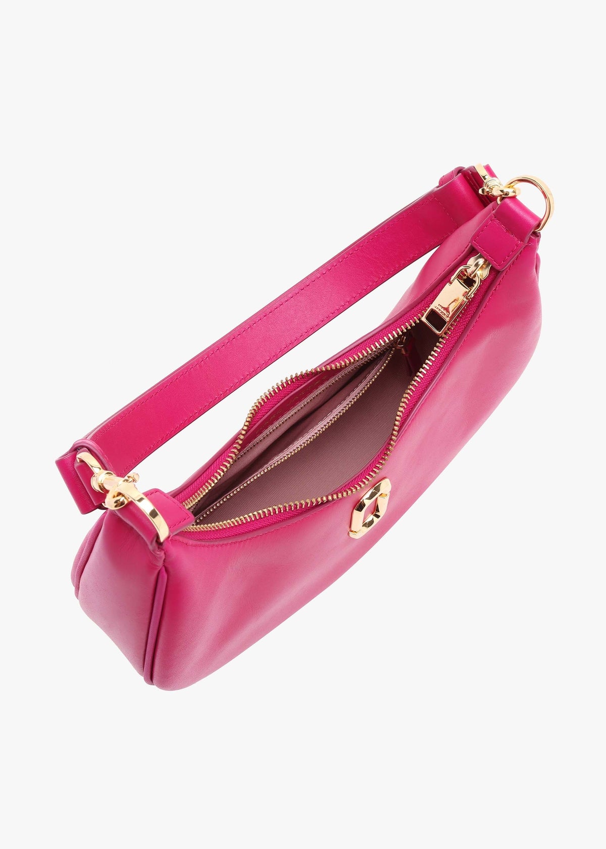 The Curve Lipstick Pink Leather Shoulder Bag