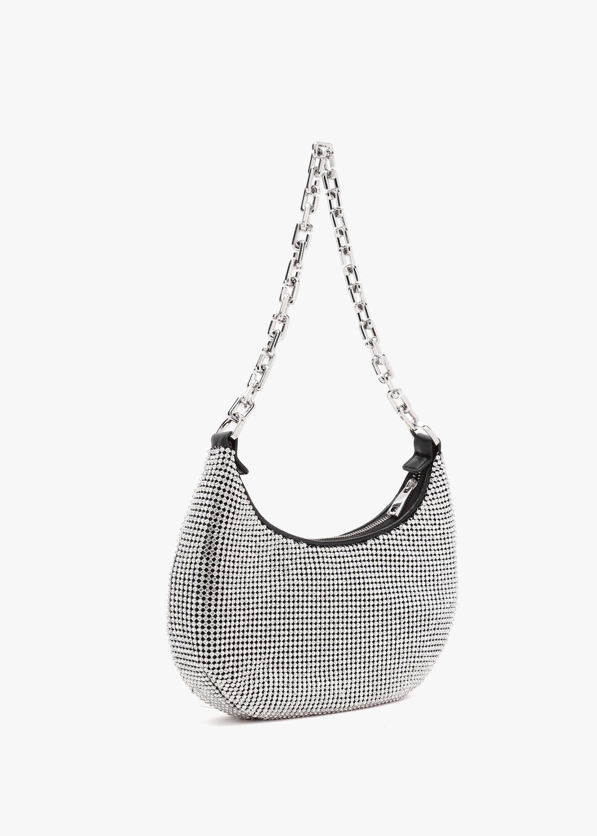 The Rhinestone Small Crystals Curve Shoulder Bag