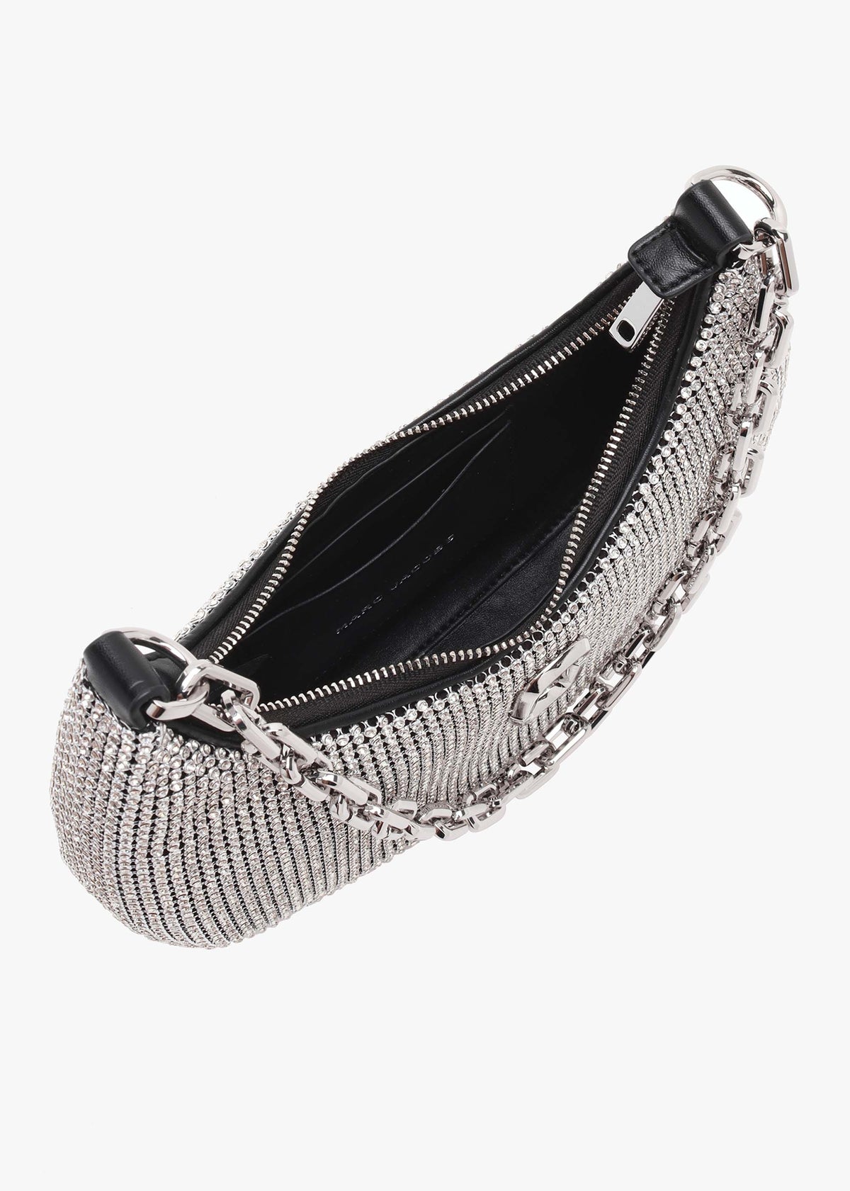 The Rhinestone Small Crystals Curve Shoulder Bag