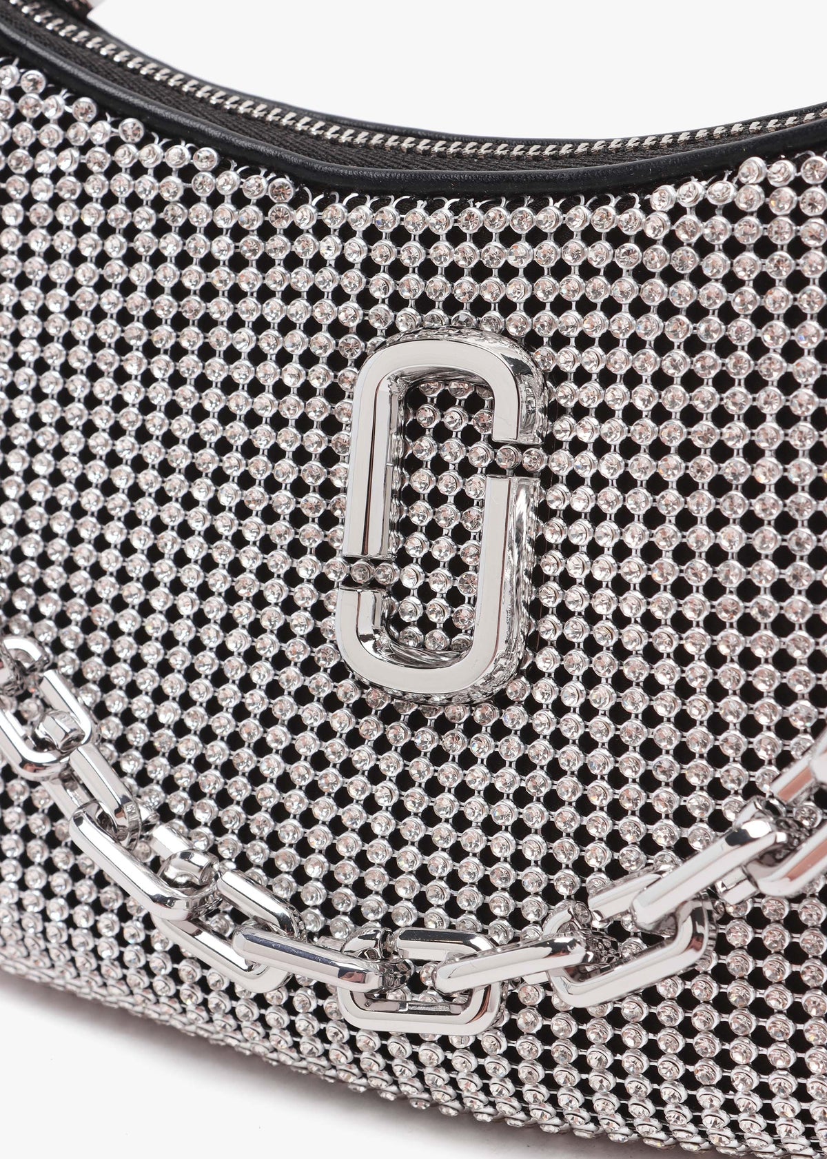 The Rhinestone Small Crystals Curve Shoulder Bag