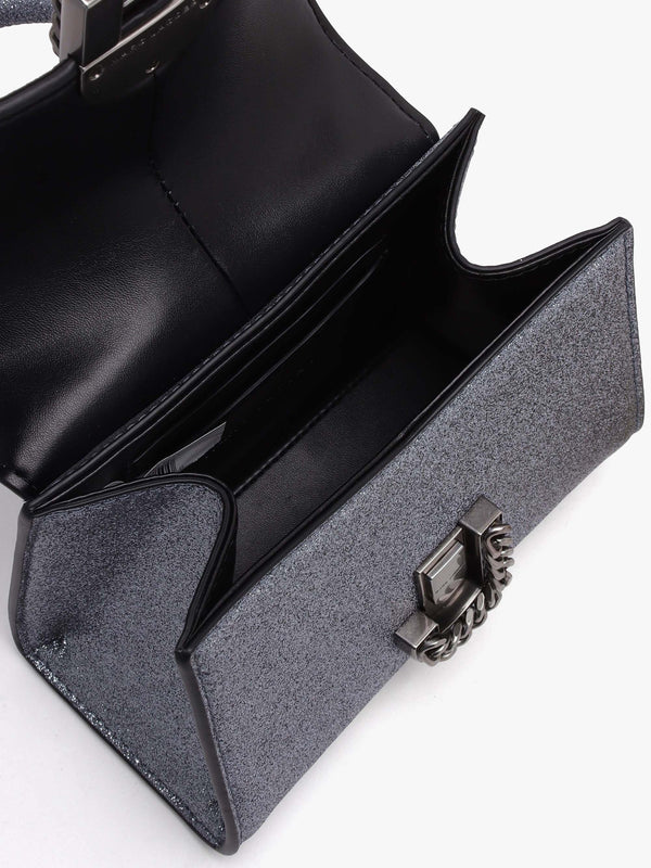 The Galactic Glitter ST. Marc Mini Top Handle Silver Leather Bag