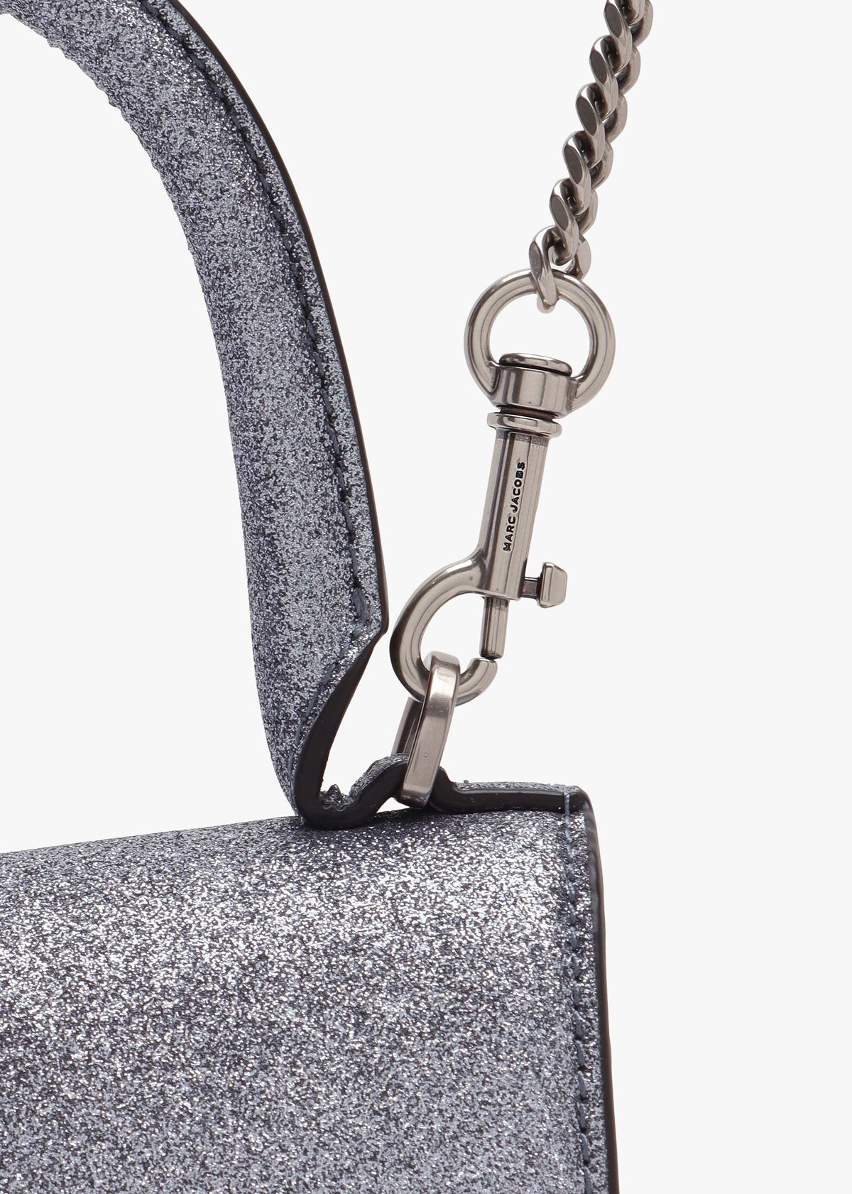 The Galactic Glitter ST. Marc Mini Top Handle Silver Leather Bag