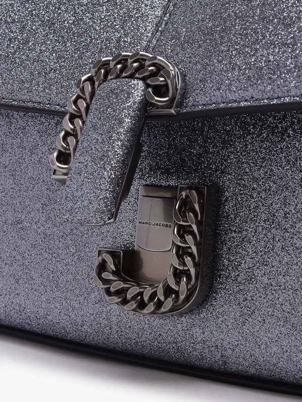The Galactic Glitter ST. Marc Mini Top Handle Silver Leather Bag