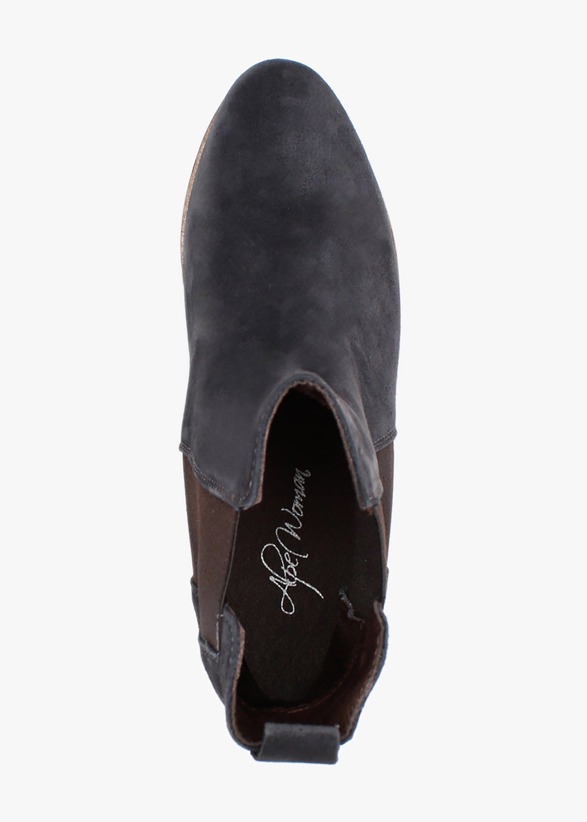 Alpaca Navy Suede Wedge Ankle Boots