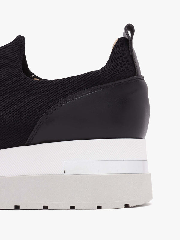 Carnation Black Jewelled Slip On Slab Trainers
