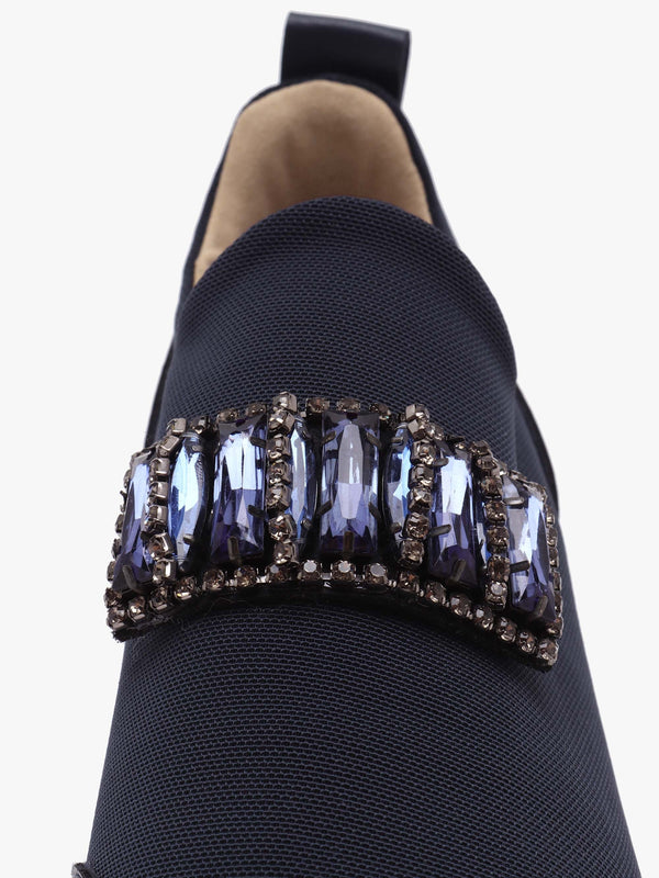 Carnation Navy Jewelled Slip On Slab Trainers