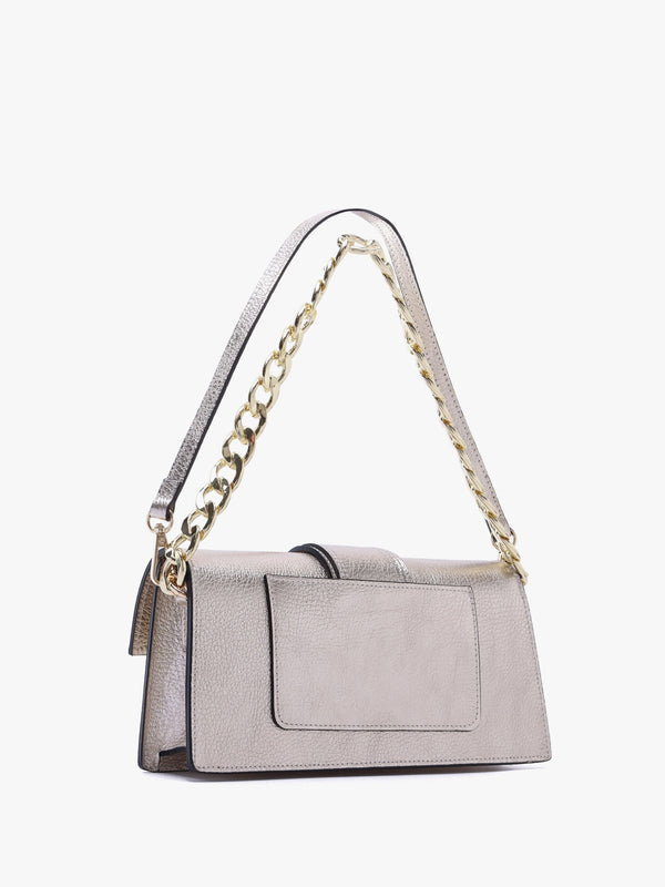Lara Gold Leather Chain Strap Bag