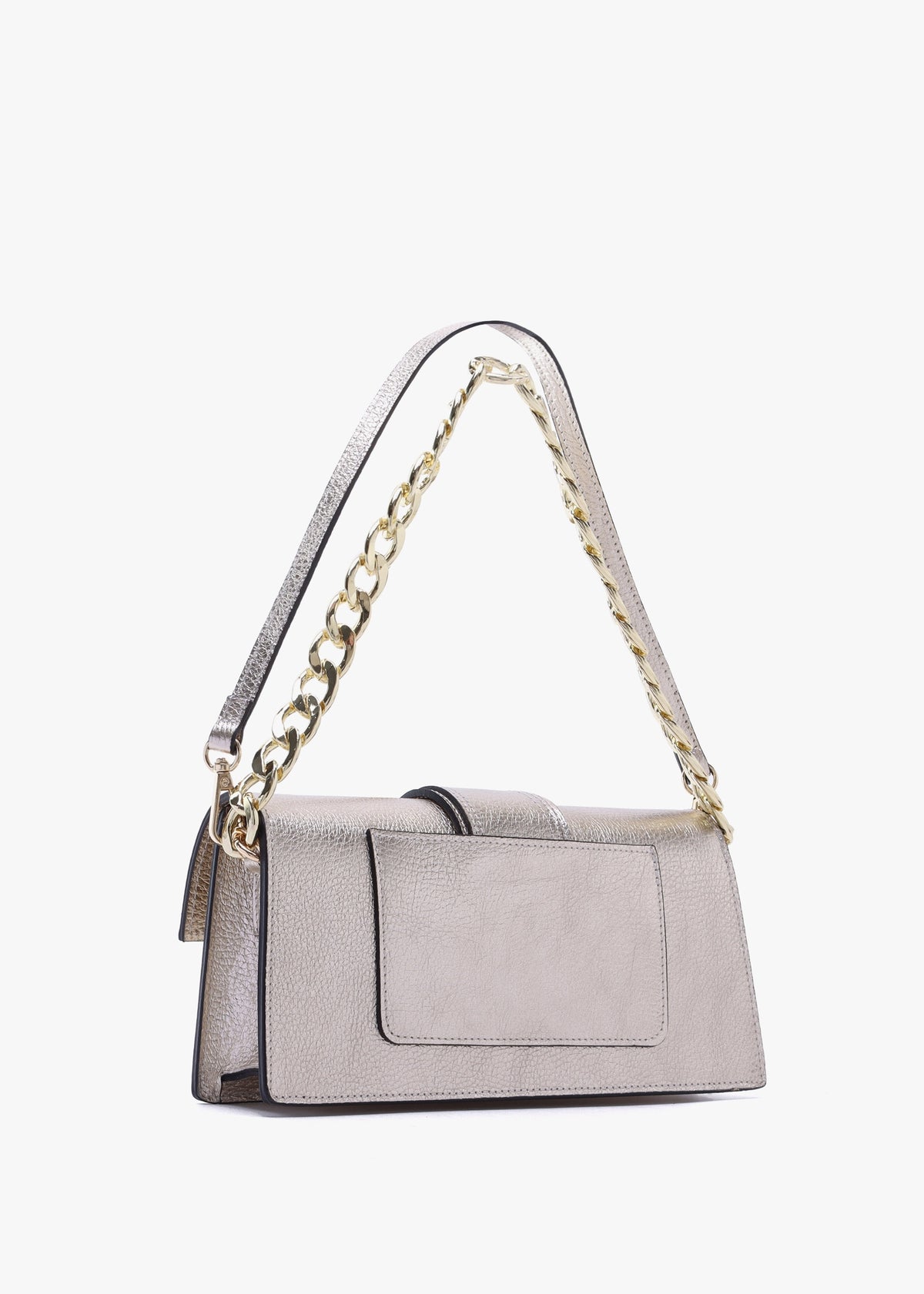 Lara Gold Leather Chain Strap Bag