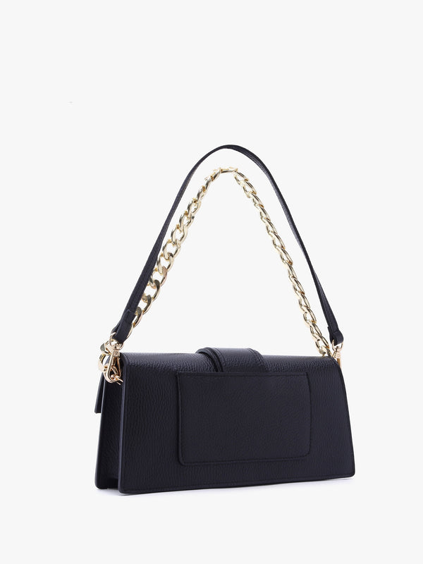 Lara Black Leather Chain Strap Bag