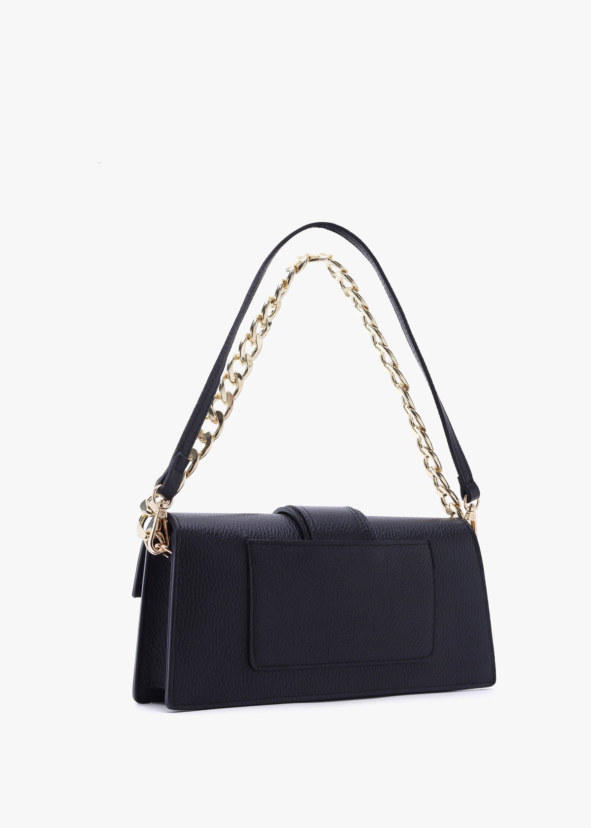 Lara Black Leather Chain Strap Bag