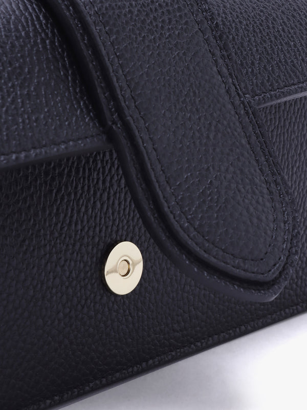 Lara Black Leather Chain Strap Bag