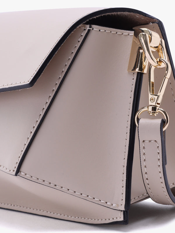 Leonie Beige Leather Cross-Body Bag