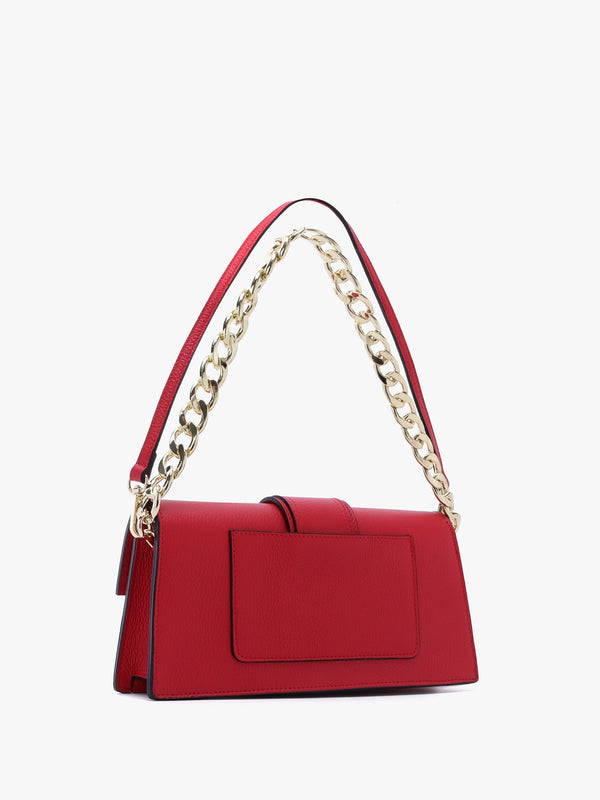 Lara Red Leather Chain Strap Bag