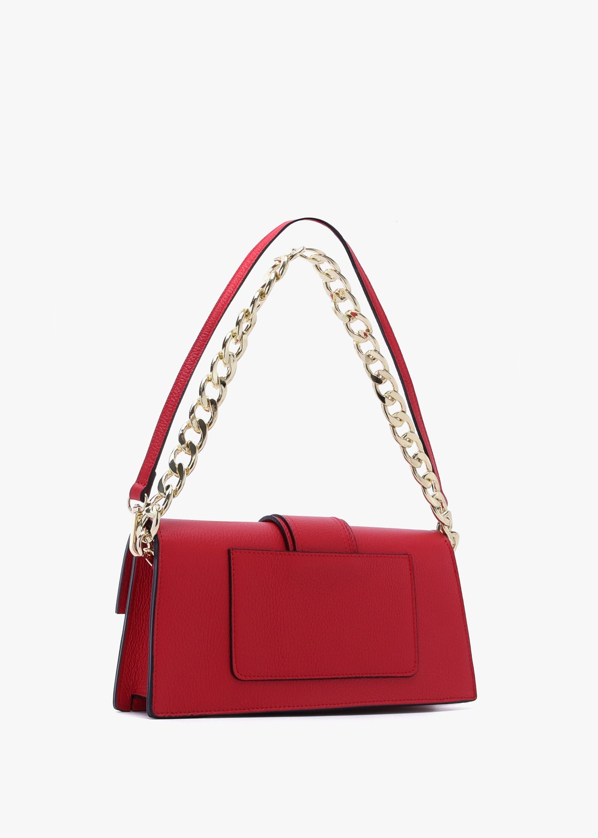 Lara Red Leather Chain Strap Bag