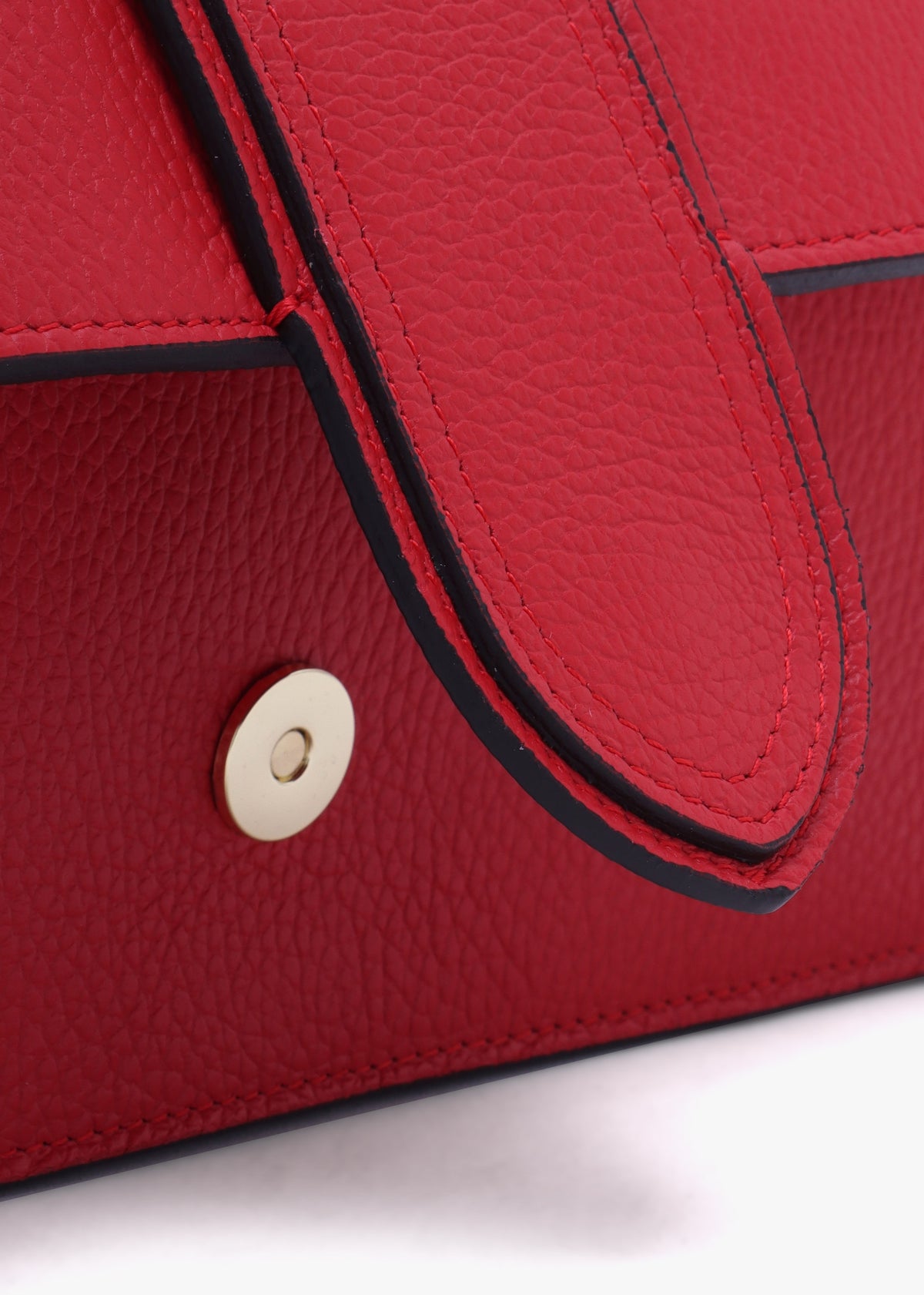 Lara Red Leather Chain Strap Bag