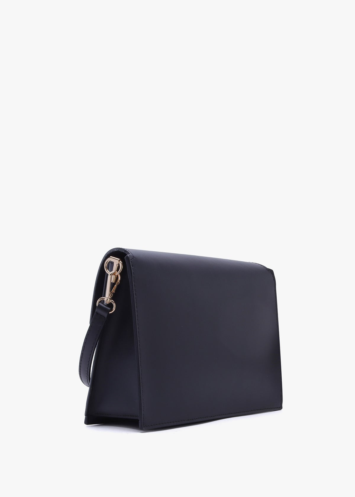 Lucia Black Leather Cross-Body Bag
