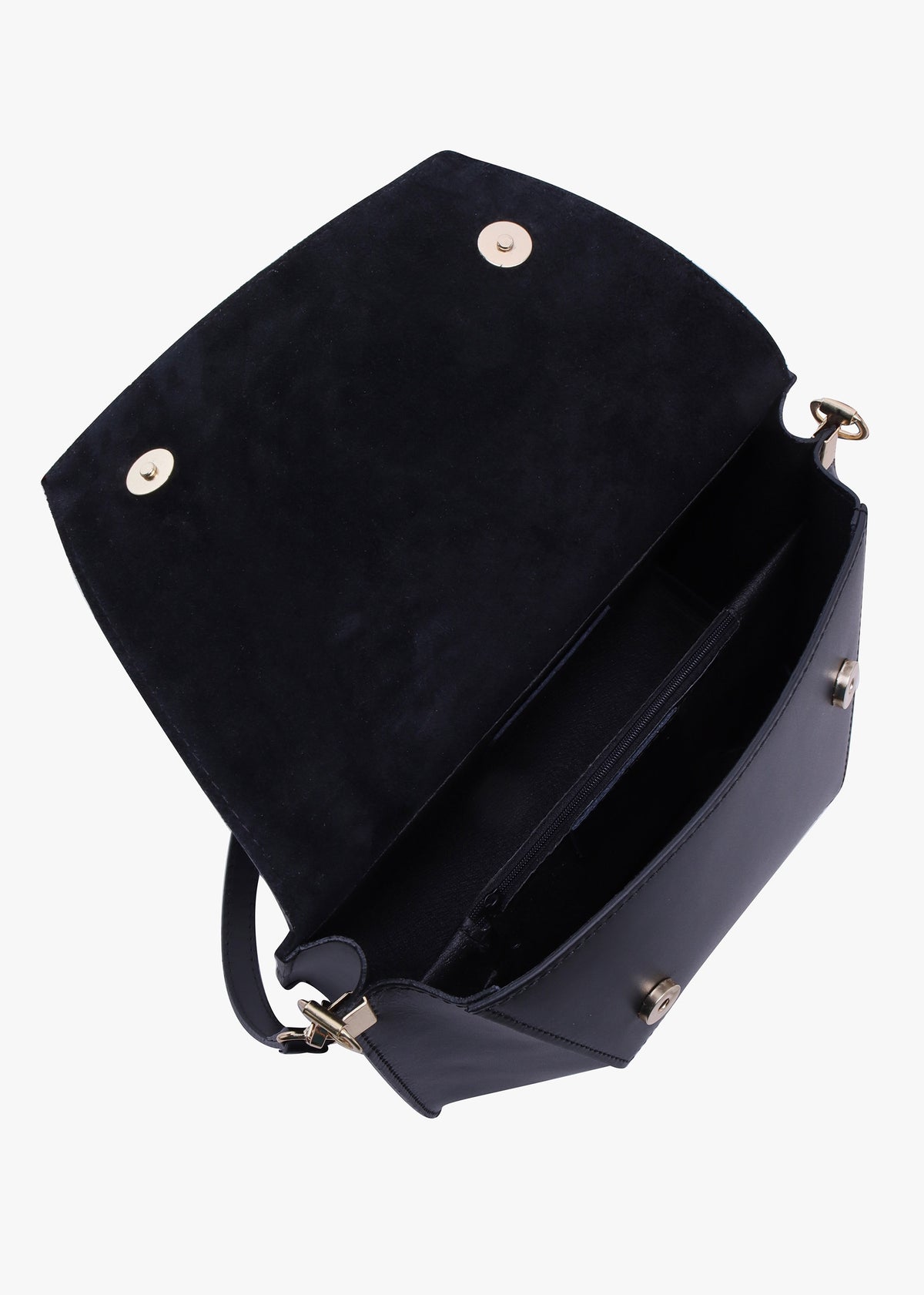 Lucia Black Leather Cross-Body Bag