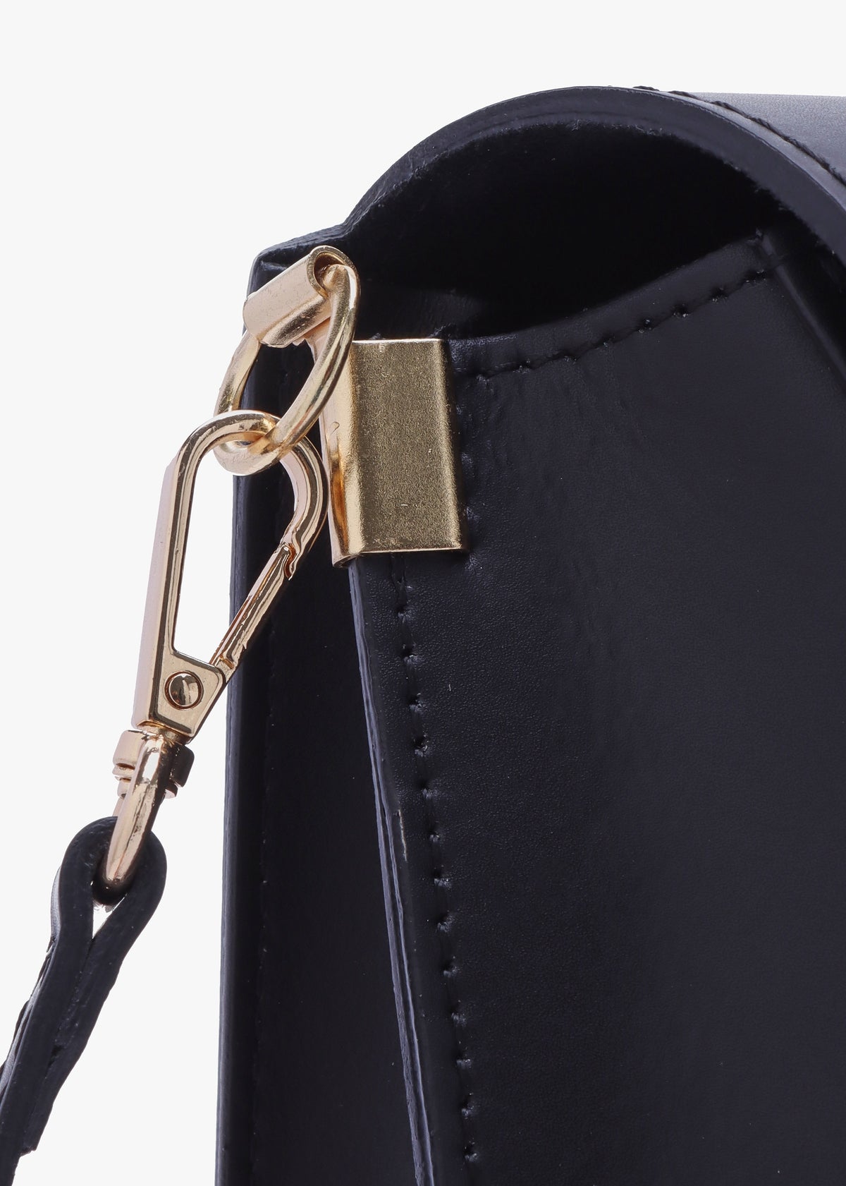 Lucia Black Leather Cross-Body Bag