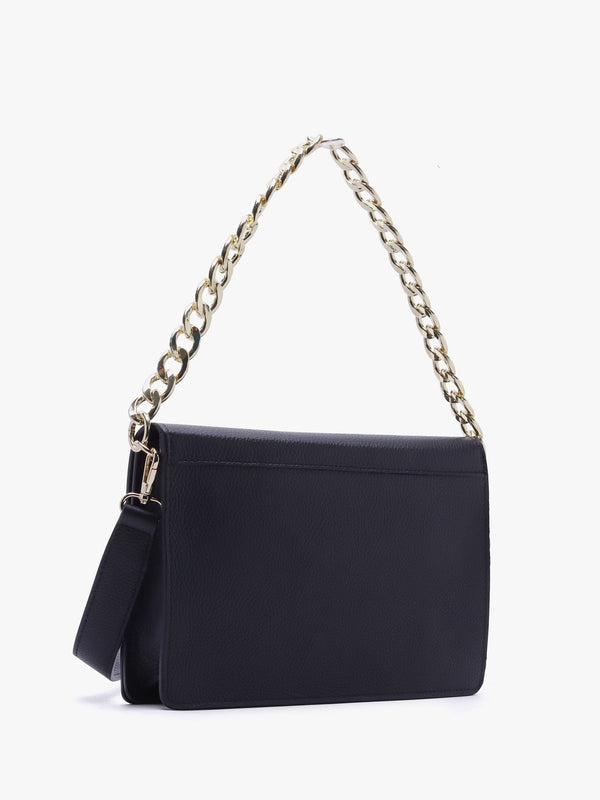 Lyla Black Leather Clutch With Strap