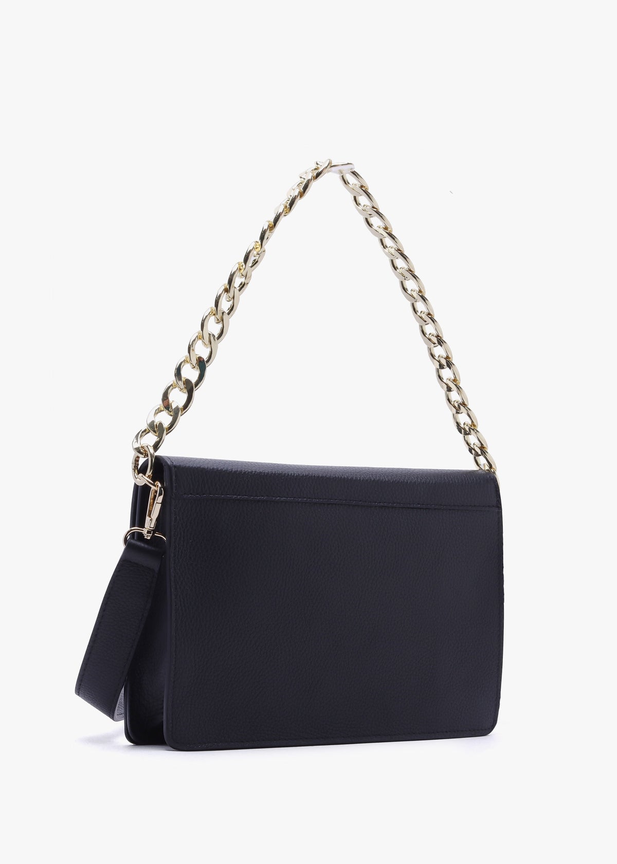 Lyla Black Leather Clutch With Strap