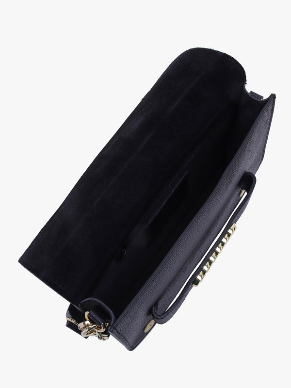 Lyla Black Leather Clutch With Strap