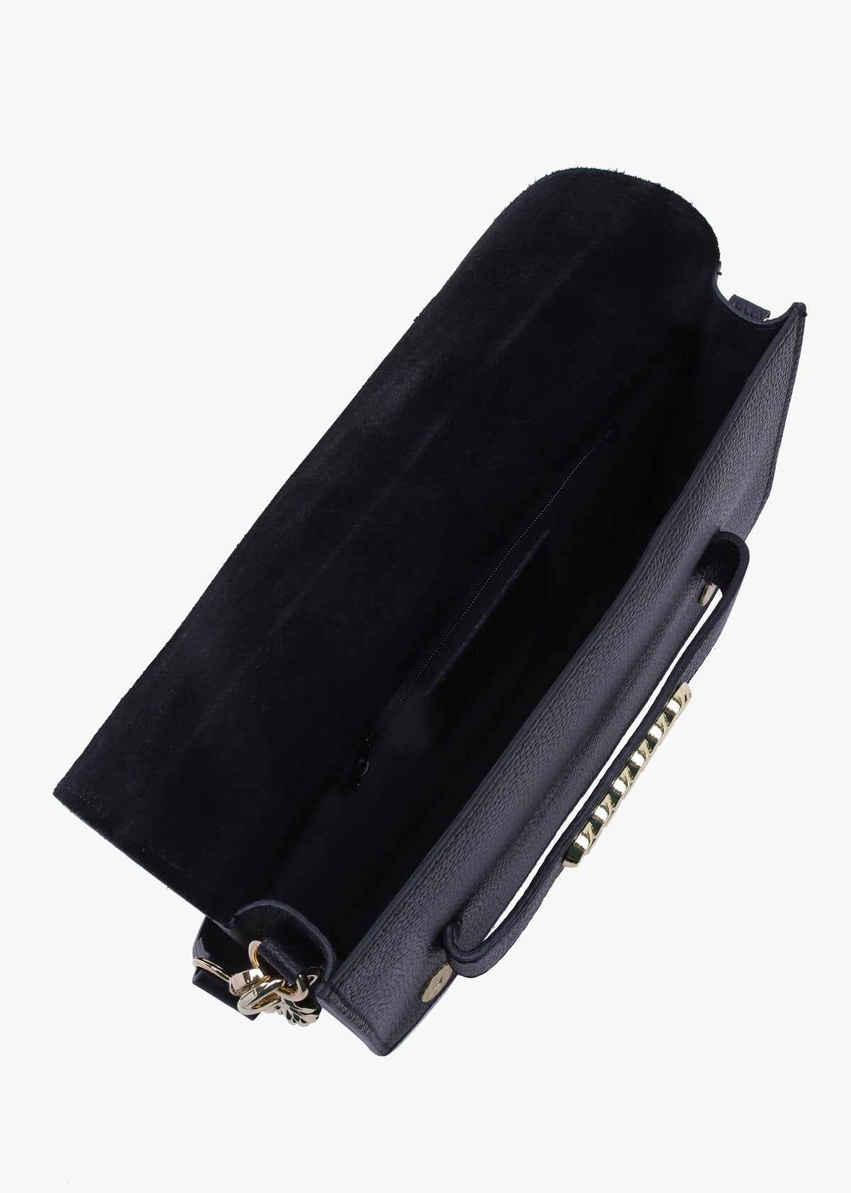 Lyla Black Leather Clutch With Strap