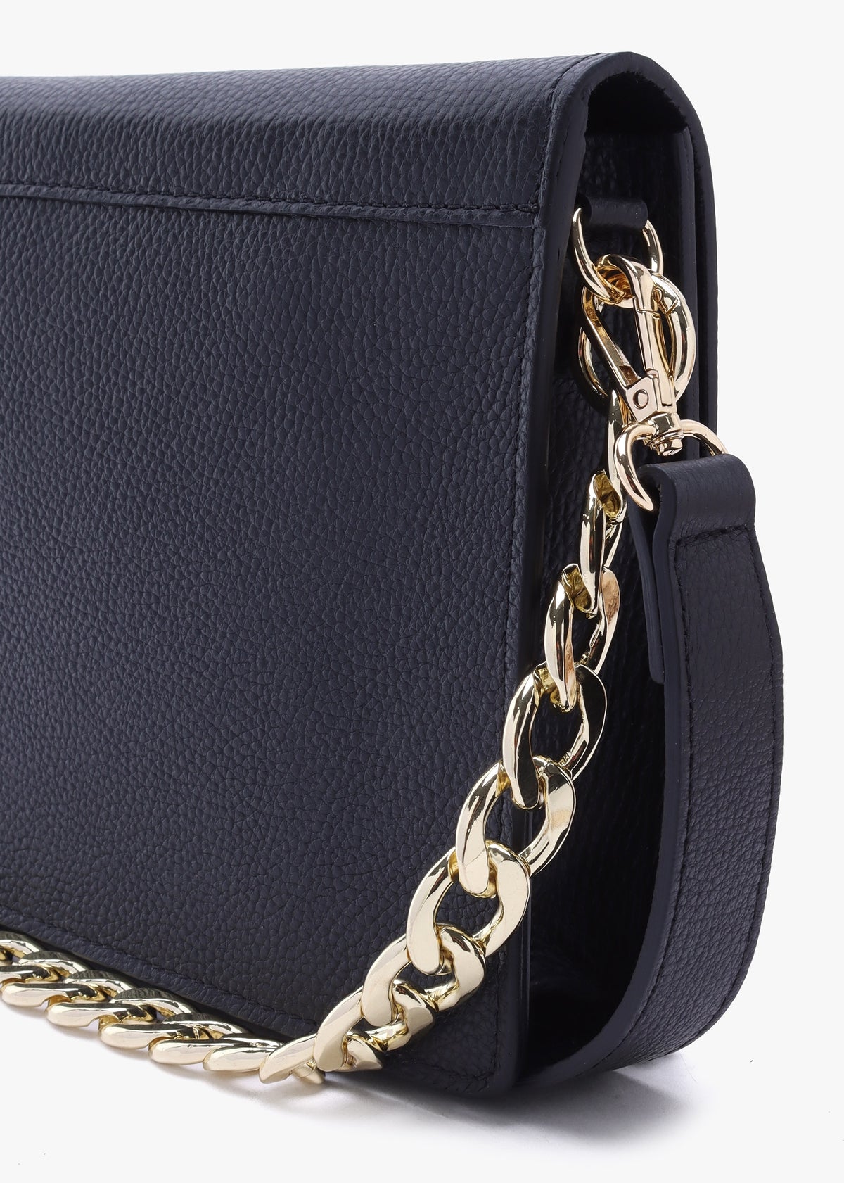 Lyla Black Leather Clutch With Strap