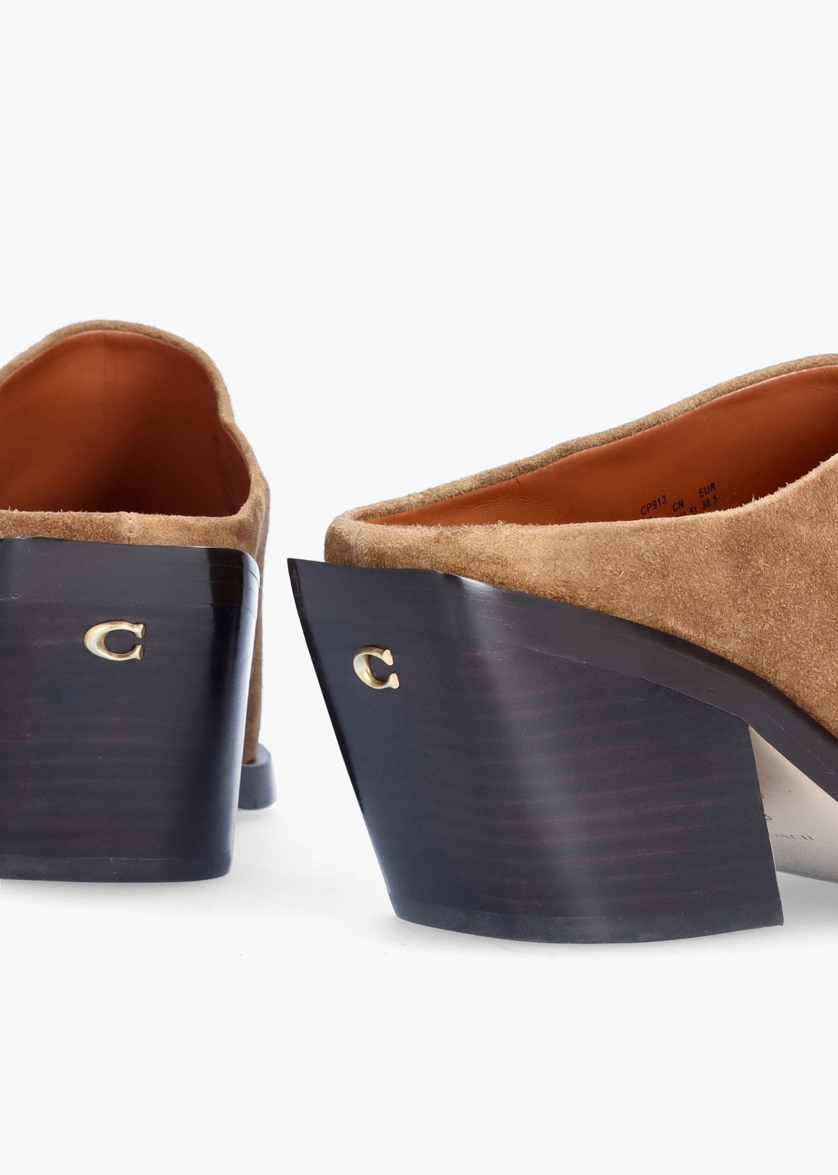 Paloma Coconut Suede Western Block Heel Backless Mules