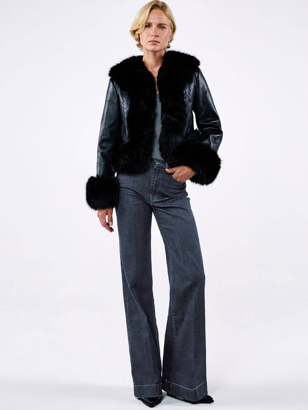 Vivienne Black Faux Leather Jacket