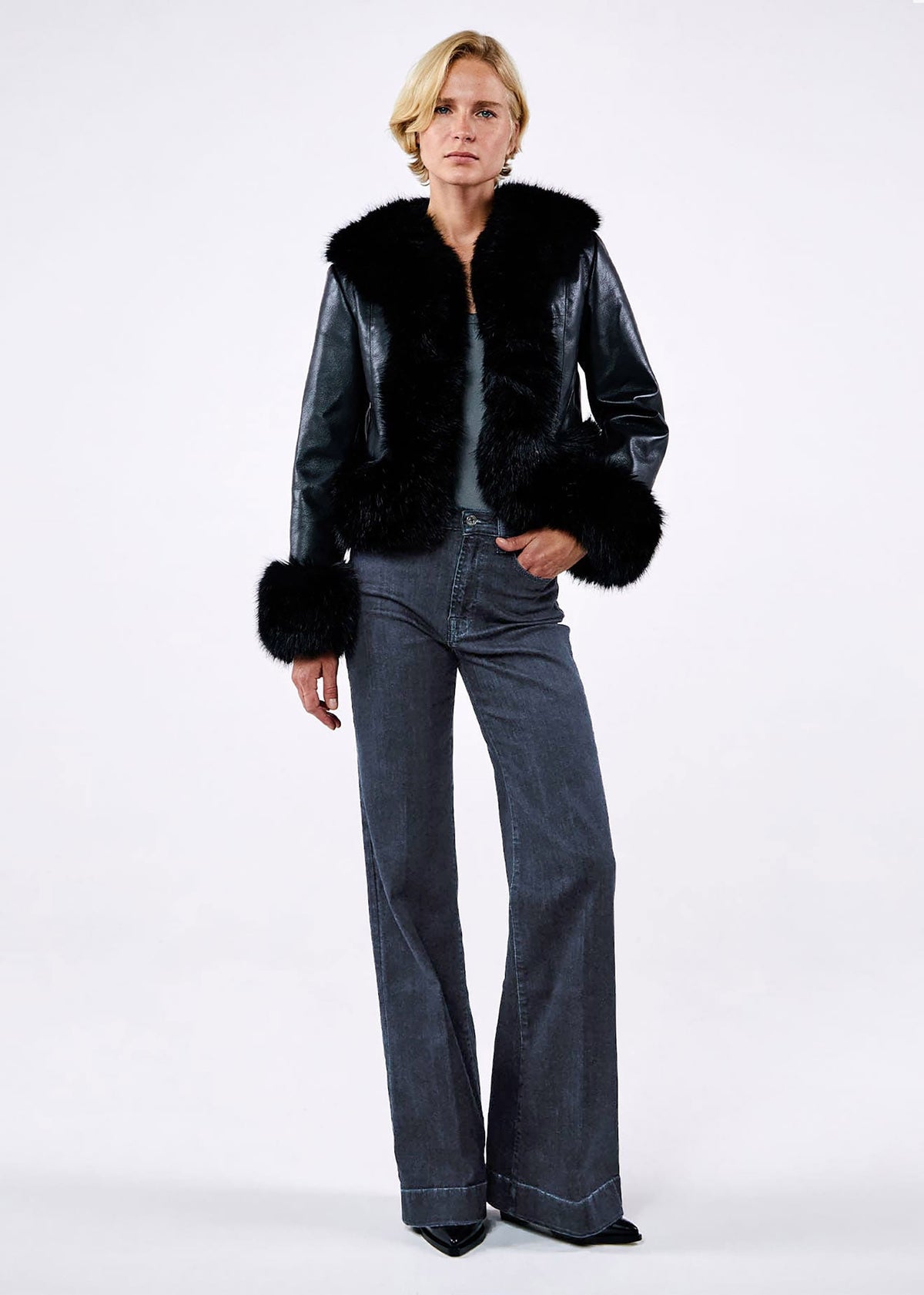 Vivienne Black Faux Leather Jacket