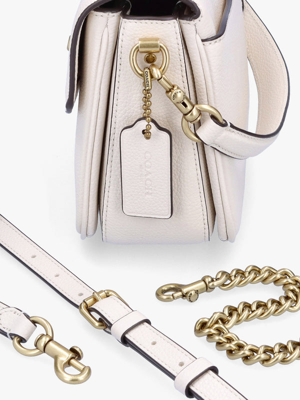 Cassie 19 Chalk Leather Cross-Body Bag