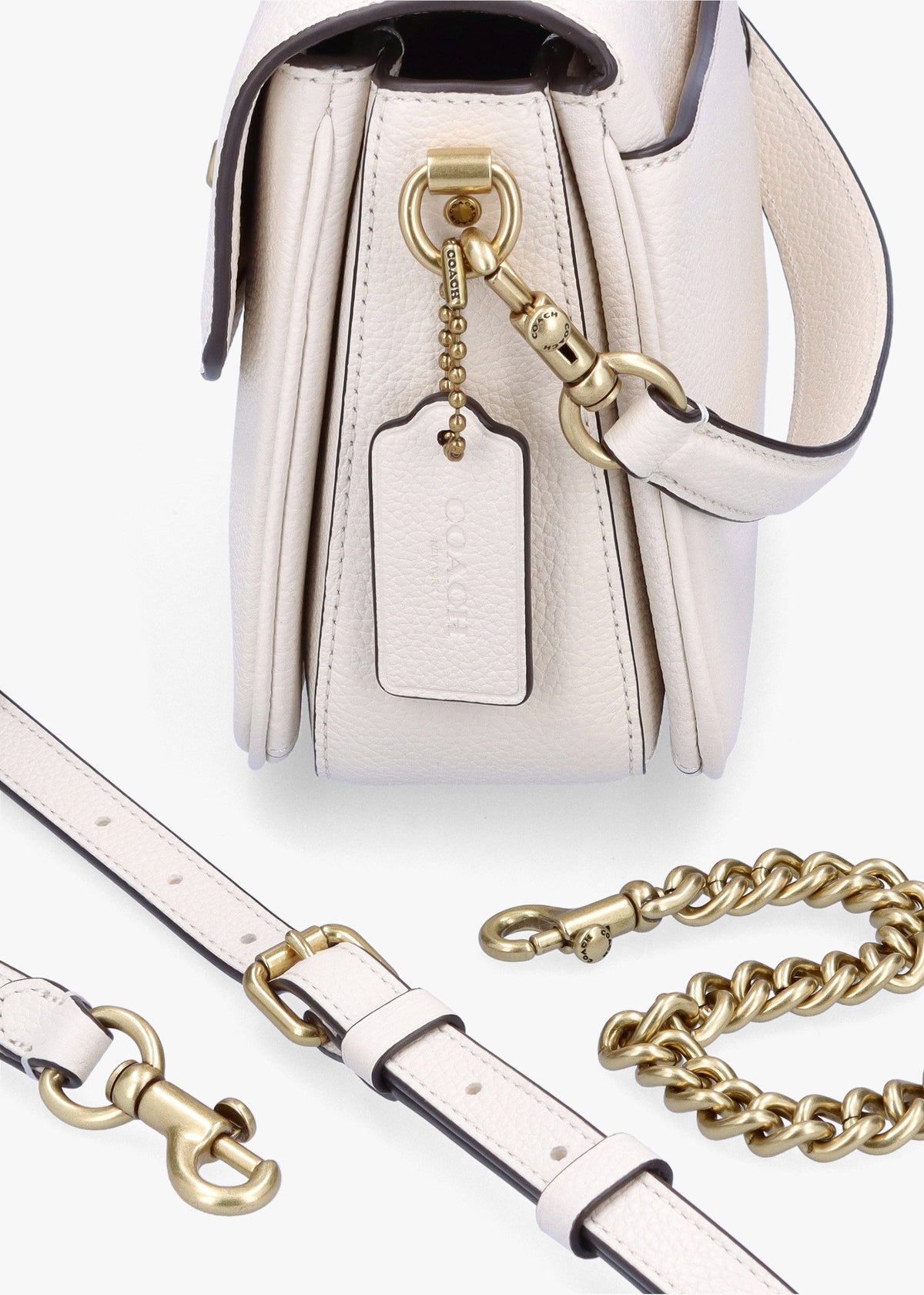 Cassie 19 Chalk Leather Cross-Body Bag