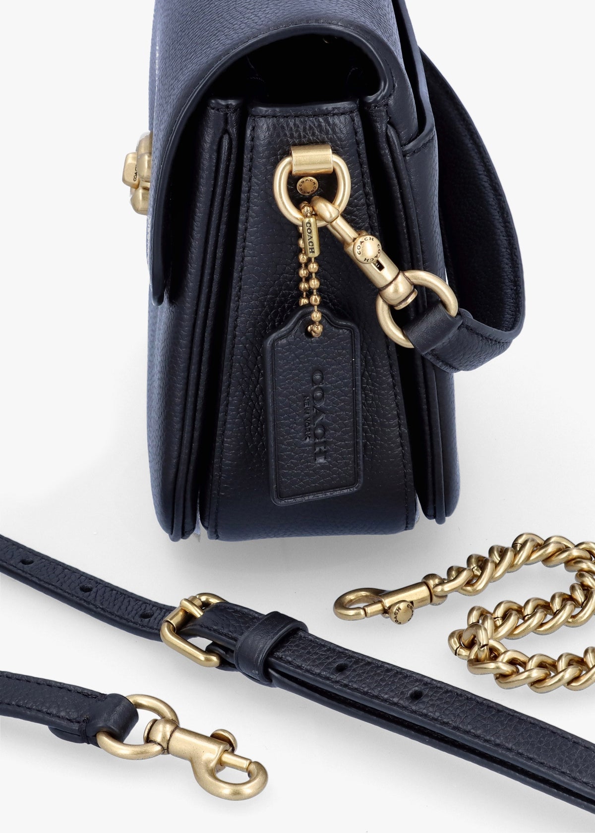 Cassie 19 Black Leather Cross-Body Bag