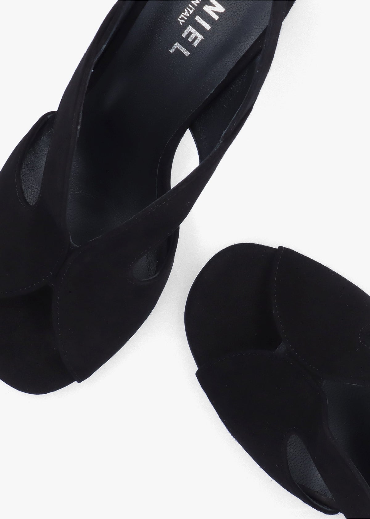 Sida Black Suede Block Heel Sling Back Sandals