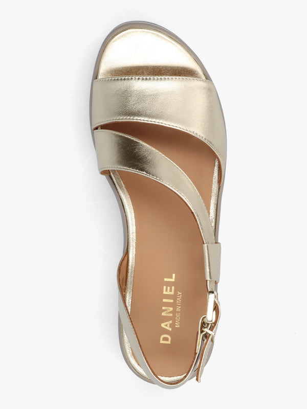 Suckle Gold Leather Flatform Sandals