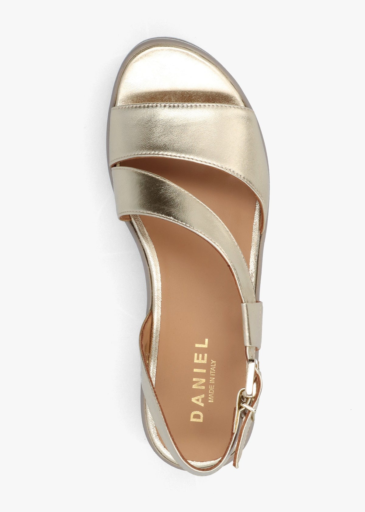Suckle Gold Leather Flatform Sandals