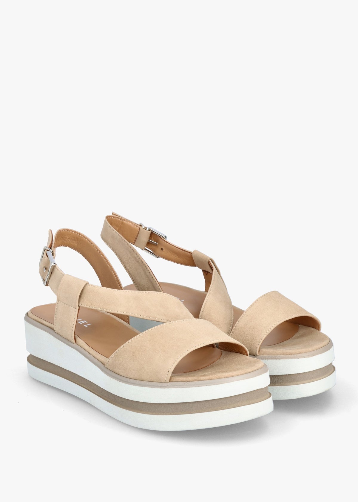 Suckle Beige Suede Flatform Sandals