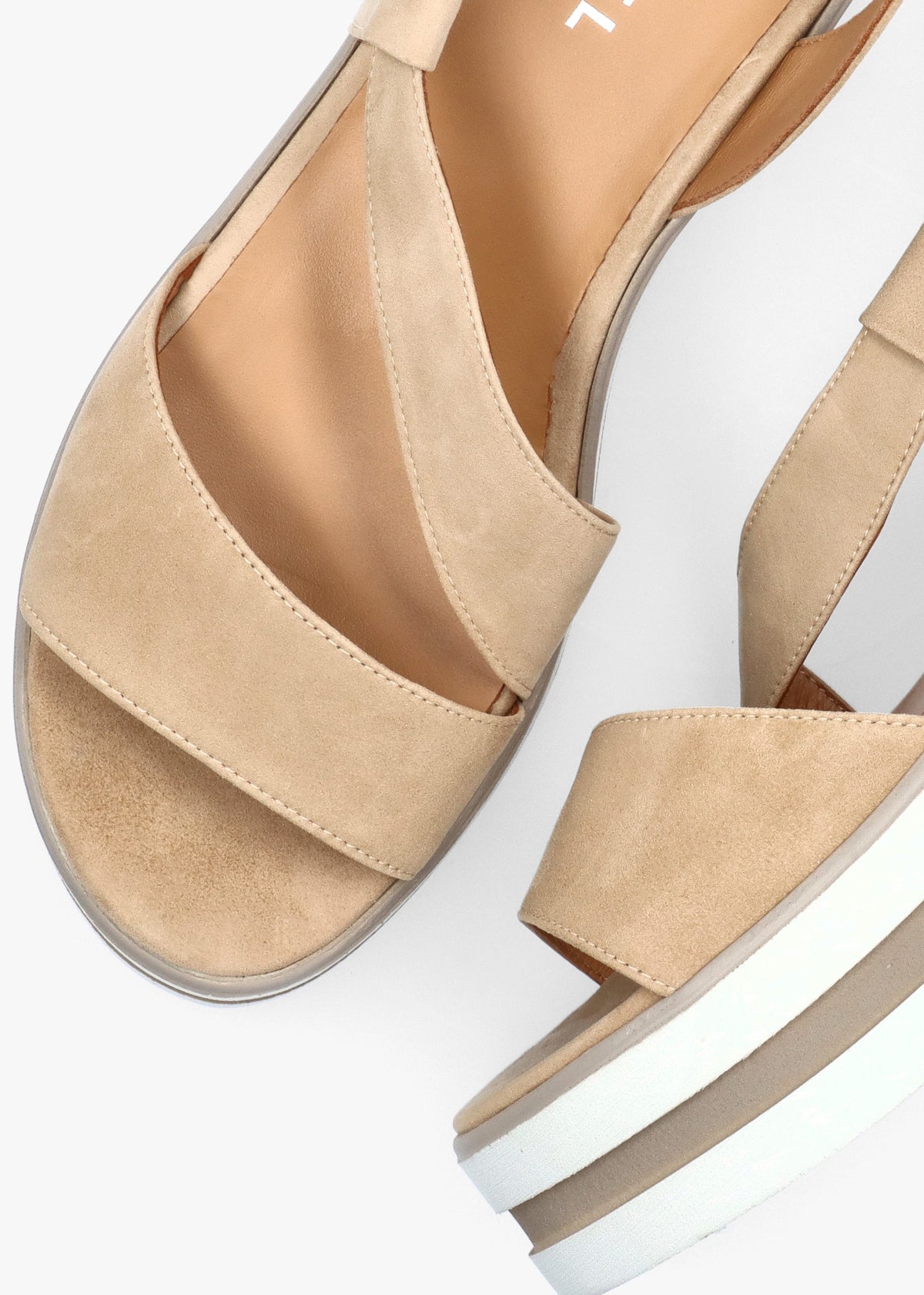 Suckle Beige Suede Flatform Sandals