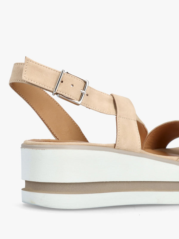 Suckle Beige Suede Flatform Sandals