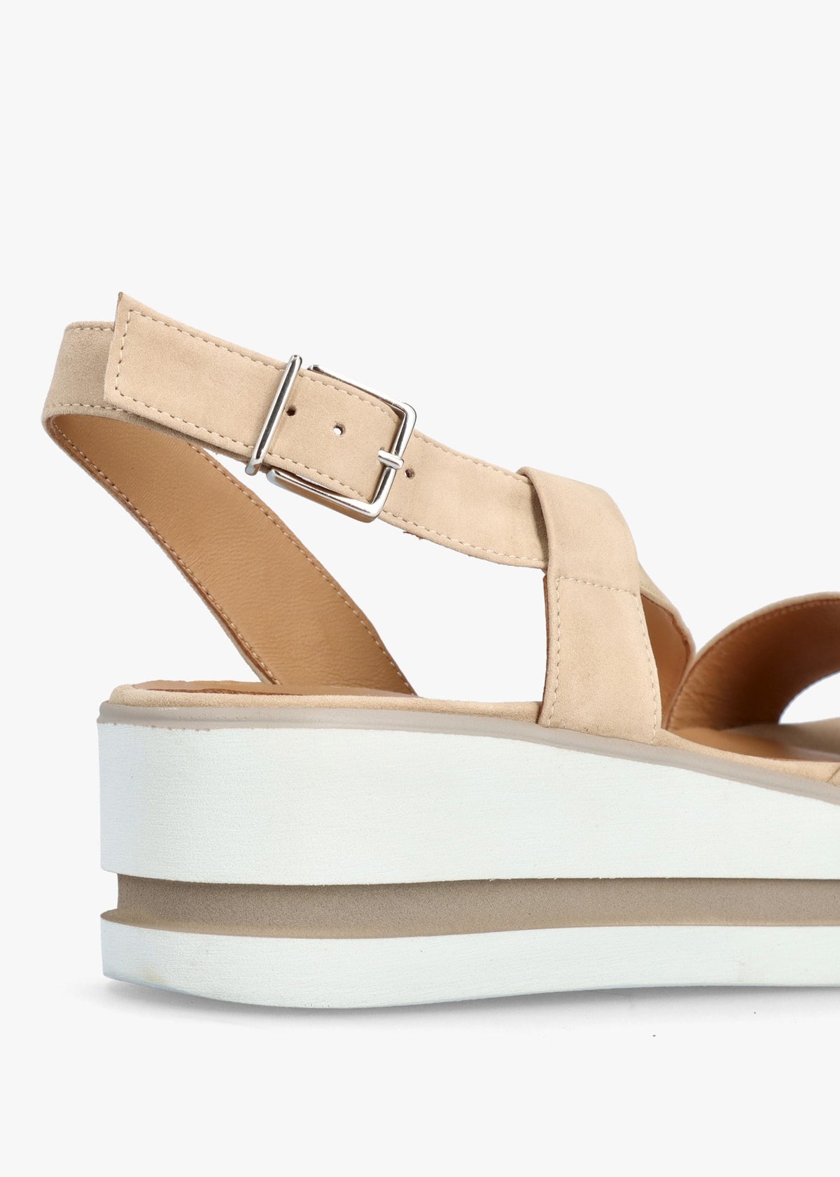 Suckle Beige Suede Flatform Sandals